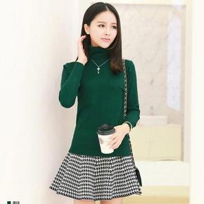 内搭必备# 晶彩衣舍 修身堆堆领针织衫 多色可选 9.9元包邮