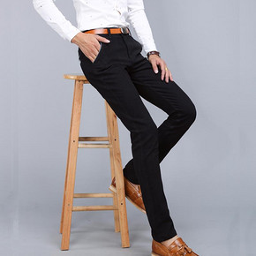 秋冬季 男士加绒加厚休闲直筒裤 35元包邮(扫码65-30券)