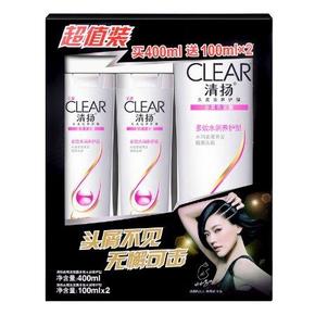 清扬 多效水润养护型去屑洗发露(400ml+100ml+100ml) 22元
