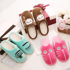 比趣 冬季可爱卡通 情侣棉拖鞋 多款可选 12.9元包邮