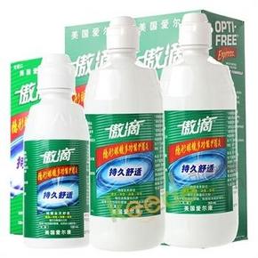 爱尔康 傲滴护理液355ml+355ml+120ml+送卫康幻影季抛2片（2色）74元包邮
