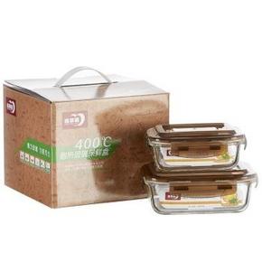 手机端：青苹果 BXHK02-6  耐热玻璃保鲜盒套装 2件套  19.9元(日常49)