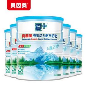双11预售# 贝因美有机爱+ 幼儿配方奶粉3段800g*6罐 360元(定金50)