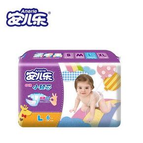 24点开抢# 安儿乐 小轻芯婴儿纸尿裤L码共6片 0.01+运费