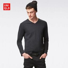 双11好价# UNIQLO 优衣库 男装 柔软V领T恤  49.5元
