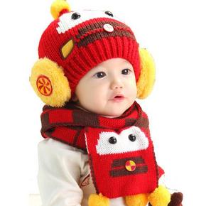 哈哈格 帽子围巾两件套-汽车人红色 29.9元包邮