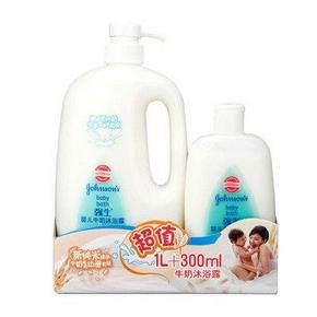 Johnson 强生 婴儿牛奶沐浴露1000ml+300ml 折19.6元(33，98-40)
