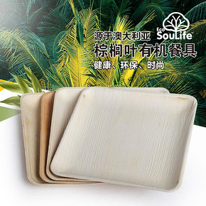 手慢无# 逸可莱芙 棕榈叶长方形日式创意餐具5件套 3元包邮(23-20券)
