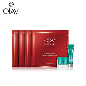 Olay 玉兰油 面膜4片+肌底液7ml+凝乳14g 10元包邮