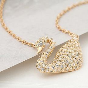swarovski 施华洛世奇5063921 金色密镶水晶天鹅项链 458元包邮