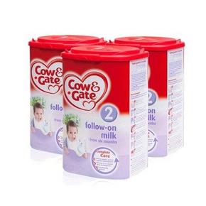 新低价# Cow & Gate 英国牛栏 婴幼儿奶粉 2段 900g*3罐  279元包邮(309-30券)