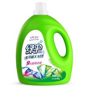 绿伞 洗衣液 玉兰幽香4kg*3瓶+凑单 69.2元(99.2-30)