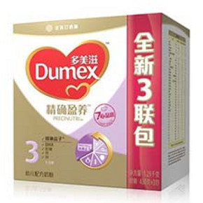 多美滋(Dumex) 精确盈养 3段配方奶粉1290g装 3联包 190元包邮(返40京券)