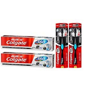 高露洁 360备长炭牙膏180g*2支+卓效护龈140g*2支+牙刷4支 49元(101-52)