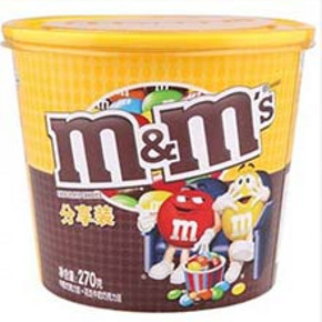 M&M's 妙趣畅享 牛奶巧克力豆 碗混合270g 16.5元(33，买2付1)