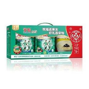 安怡 金装高钙低脂进口成人奶粉礼盒装1600g +送桂格麦片 138元(238-100)