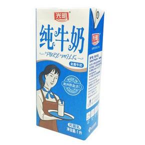 华东：光明 全脂纯牛奶 1L/盒 4.5元