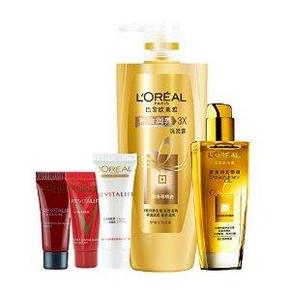 巴黎欧莱雅 精油润养洗发水700ml +奇焕润发精油100ml+复颜三件套 82元