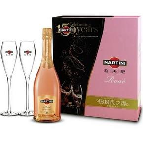 马天尼(Martini) 粉红起泡酒 情侣分享双杯礼盒750ml 168元包邮