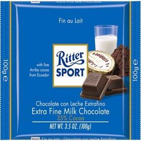 RitterSport 瑞特斯波德 精制牛奶巧克力100g  8.2元(16.5，99-50)