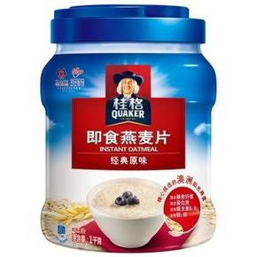 桂格(Quaker) 即食燕麦片1000g罐装 15.9元(19.9，38-8)