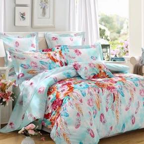 LOVO 罗莱家纺 全棉斜纹床品四件套 1.5米床 嫣之羽 239元包邮(299-60)