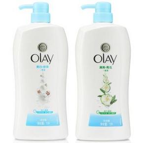玉兰油 沐浴露1000ml*两瓶装（美白清爽+水嫩清爽) 55元