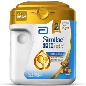雅培(Abbott) 亲体金装喜康力较大婴儿配方奶粉2段900g  156元包邮