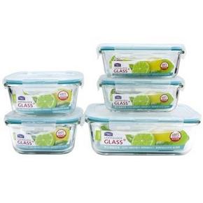 乐扣乐扣 LLG445S912 格拉斯耐热玻璃保鲜盒5件套 68元(108，200-80)