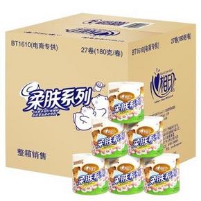 低价纸品继续！心相印卫生纸 柔肤系列3层180g*27粒 低至35元