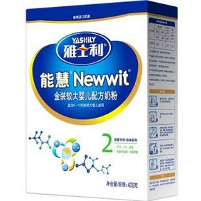 雅士利(Yashily) 能慧金装 较大婴儿配方奶粉 2段400克  9.9元