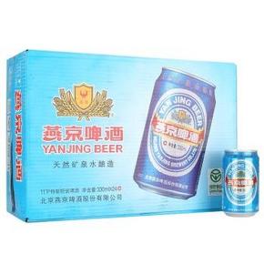 燕京啤酒 蓝听11度330ml*24听*2箱 76元（买1赠1，折1.58/听）