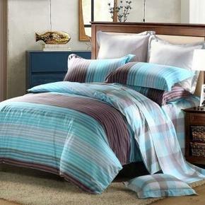 百丽丝家纺 40支全棉斜纹印花四件套1.8米床 129元（229-100）