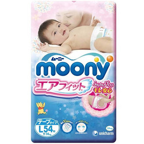 手机端：moony 尤妮佳 纸尿裤 L54片x4包+凑单品 320.8元(400.8-80)