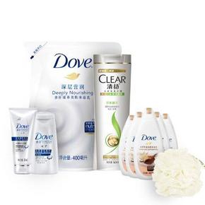 Dove 多芬 联合利华洗浴大礼包10件套+润肤露+沐浴露 43.9元包邮(需用码)