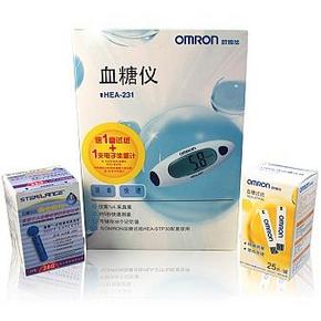 欧姆龙 HEA-231 血糖仪套装（血糖仪 + 血糖试纸 25条）89元(99-10)