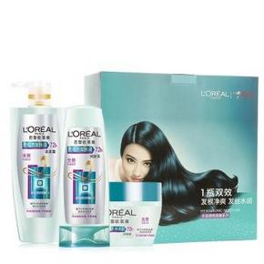 预定：欧莱雅 透明质酸洗发700ml+润发400ml+发膜250ml 79元包邮