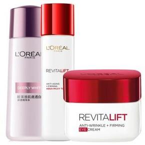 欧莱雅(LOREAL)清乳柔肤水+眼霜+肌底透白精华水 179元(399-100-120)