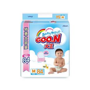 0点开抢：GOO.N 大王 维E系列 婴幼儿纸尿裤 M84片x2包 9.9元包邮(用券)