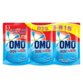 奥妙净蓝全效高浓度洗衣液500g*3*10组(30袋) 99元(199-100)
