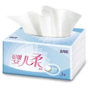 手机端：五月花 抽纸 婴儿柔140抽3层 抽式面巾纸 1元