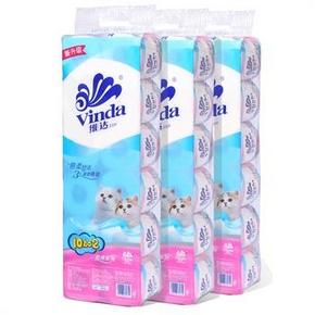 西南：Vinda 维达 柔滑系列 有芯卫生卷纸12卷*3提 30元(59.9，买1赠1)