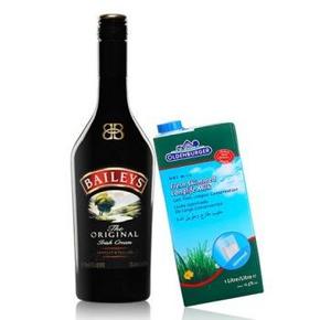 Baileys 百利 甜酒 750ml＋欧德堡 脱脂牛奶1L 61.8元