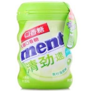 曼妥思 清劲速无糖口香糖瓶装56g 折3.7元(7.35，买1送1)