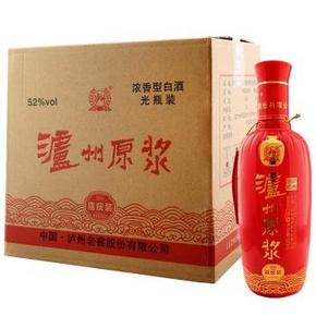 泸州老窖 原浆52度喜庆酒 巨惠光瓶 6瓶/箱 折94元(188，买1送1)
