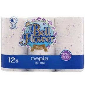 妮飘 卷筒卫生纸印花卷 2层250节x12包 15.6元(29.9，199-100)