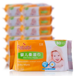 手机端：范儿萌Fababi婴儿柔湿巾80片12包整箱装 +凑单品 53.2元(3件75折)