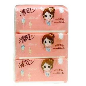 手慢无：清风 抽纸 200抽3包 迷你型抽取式面纸 1元(限购1件)