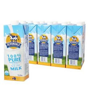 DEVONDALE 德运 部分脱脂牛奶 1Lx10盒/整箱  89元