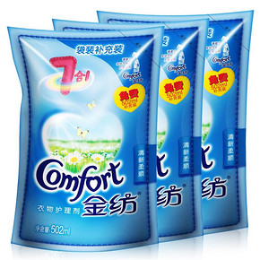 联合利华  金纺 衣物柔顺剂 502ml*3袋 0.01元
